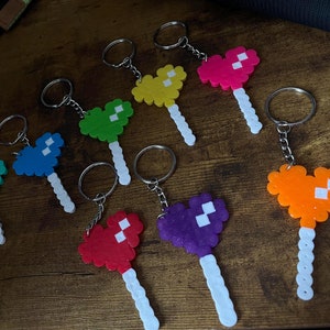 Heart Lollipop Keychain // Pearler Keychain // Cute Heart &lt;3