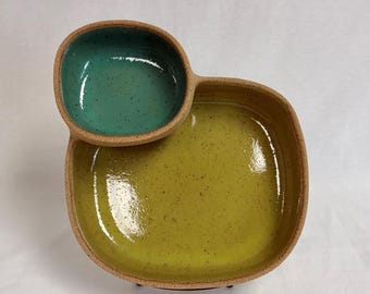 Bol para patatas fritas con salsa - Lima y menta