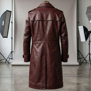 Handmade Burgundy Leather Coat