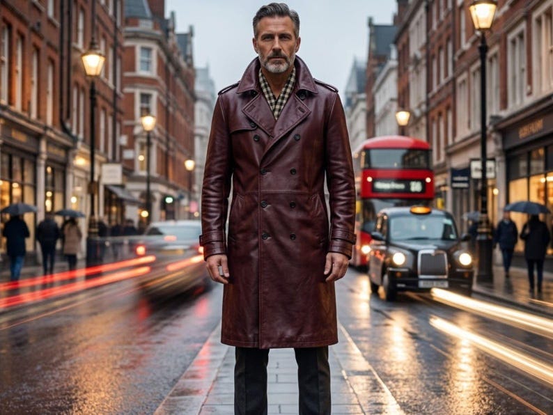 Handmade Burgundy Trench Coat
