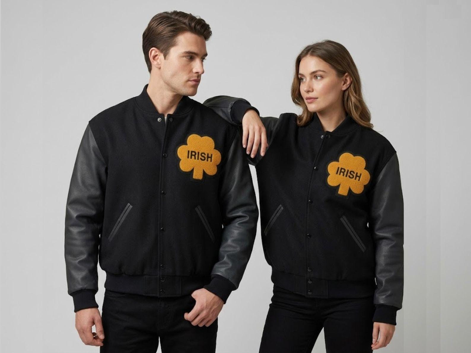 スタジャン Rudy Lettermans Jacket in Black  XL Rudy Irish Varsity Letterman Jacket – Handmade College Ruettiger