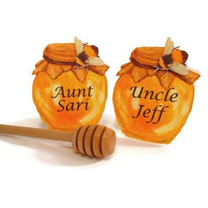 Honey Pot Place Cards, Rosh Hashanah Table Decorations, Custom Place Cards