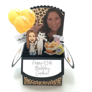 Aangepaste foto gelukkige verjaardag pop-up boxkaart, MAAK JE EIGEN unieke aangepaste 3D pop-upkaarten, gedenkwaardige aandenken, verjaardagscadeau idee