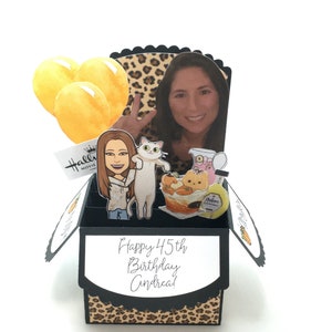Tarjeta de felicitación de cumpleaños con foto personalizada, caja desplegable, crea tus propias tarjetas desplegables 3D personalizadas, recuerdo memorable, idea de regalo de cumpleaños
