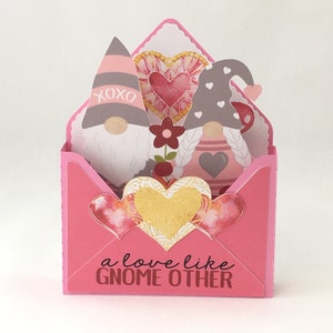 Tarjeta emergente para el día de San Valentín, Gnomo de San Valentín, Tarjeta emergente para el día de San Valentín, Tarjeta de San Valentín 3D, Regalo personalizado