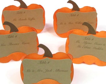Pumpkin Thanksgiving Place Cards: Hand-Dyed Fall Table Decor