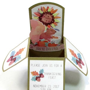 Thanksgiving Invitations, Friendsgiving Invite, Autumn Party, Unique Pop Up Invitations