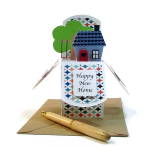 Nouvelle carte de maison, nouvelle carte pop-up de maison, carte de pendaison de crémaillère, carte pour nouvelle maison, carte-cadeau de pendaison de crémaillère, félicitations pour votre nouvelle maison
