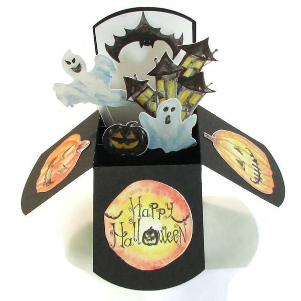 Halloween Card Handmade, Best Pop Up Card, Haunted House Happy Halloween Greeting Card