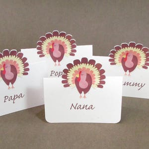 Cartões de lugar de Ação de Graças, cartões de lugar personalizados, cartões de lugar de peru, decoração de mesa de Ação de Graças