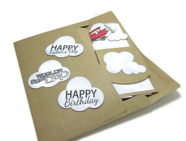 Pop Up Airplane Birthday Card, Airplane with Banner Card, Gift for Pilot, Gift Card Holder image 6