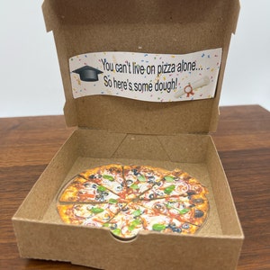 Mini pizzadoos cadeaukaarthouder, aanpasbaar voor verjaardagsdeeg, kerstsok stuffer, cadeau voor de pizzaliefhebber, afstuderen