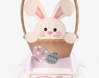 Easter Pop Up Card For Kids,  Bunny Card, Personalized Happy Easter Card