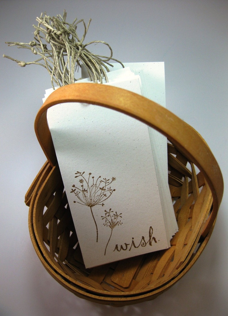 Wish Tree Tags, Eco Friendly Recycled Card Stock, Hemp Cording, Personalized Wish Cards image 6