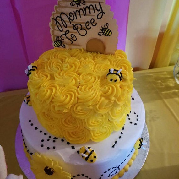 1 PCS Happy Bee Day Cake Topper Glitter Honeycomb Flower Bumble Bee Theme  Cake Pick Baby Shower Bee Cake Decoration for Gender Reveal Baby Shower  Kids