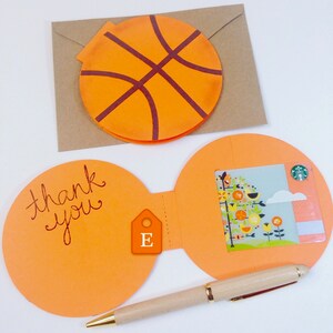 Support de carte-cadeau de remerciement pour entraîneur de basket-ball, carte d'anniversaire pour amateur de basket-ball