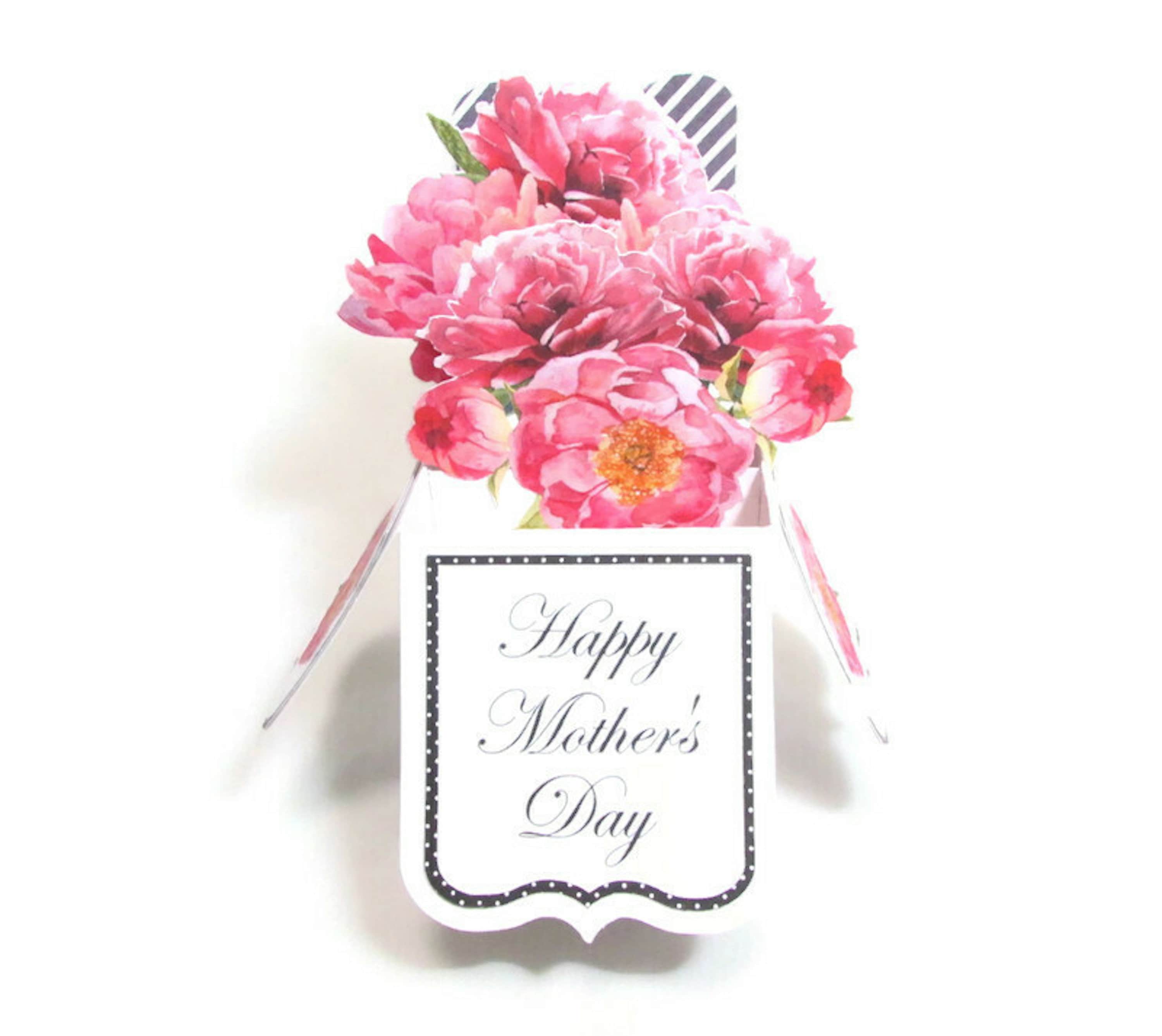 Mothers Day Card Pop Up Peony Bouquet 3D Handmade Card - Etsy