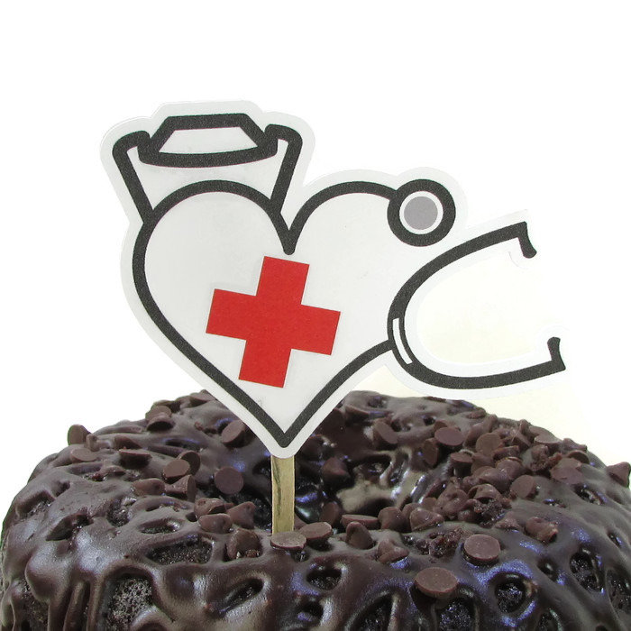 Nurse Graduation Cupcake Toppers Nurse Graduation Cap Cake Etsy