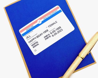 Personalized 65th Birthday Card: Medicare Card Design