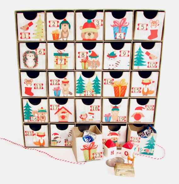 Personalized Christmas Advent Calendar: Woodland Animals, Heirloom Decor