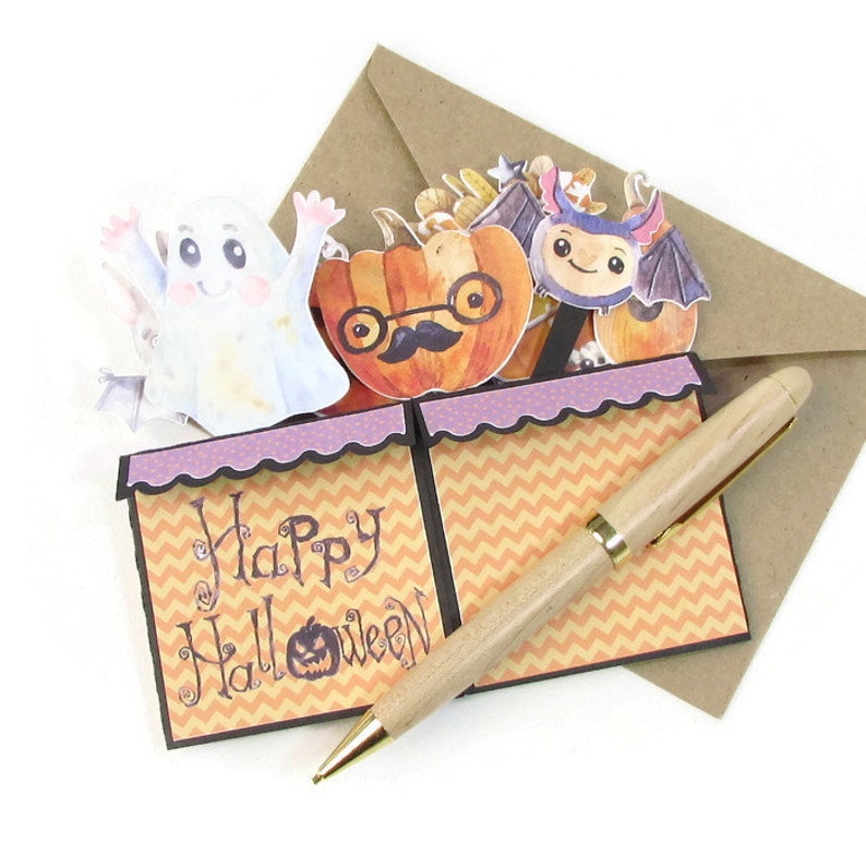 Cute Halloween Card Handmade Pop up Card for Kids Explode Etsy