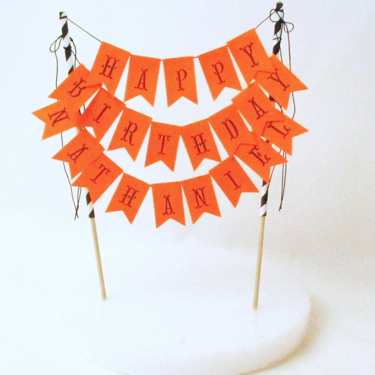 Personalized Happy Birthday Banner Cake Topper Eco Friendly Etsy