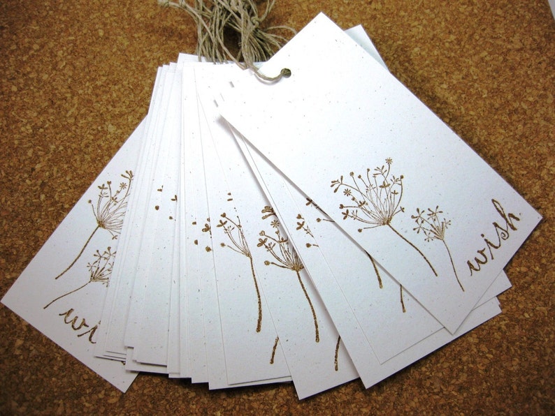 Wish Tree Tags, Eco Friendly Recycled Card Stock, Hemp Cording, Personalized Wish Cards image 7