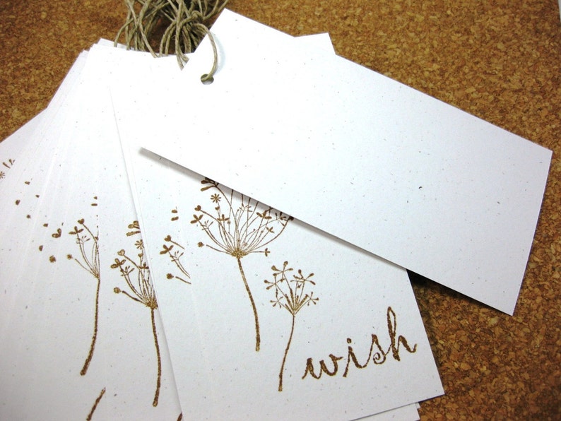 Wish Tree Tags, Eco Friendly Recycled Card Stock, Hemp Cording, Personalized Wish Cards image 5