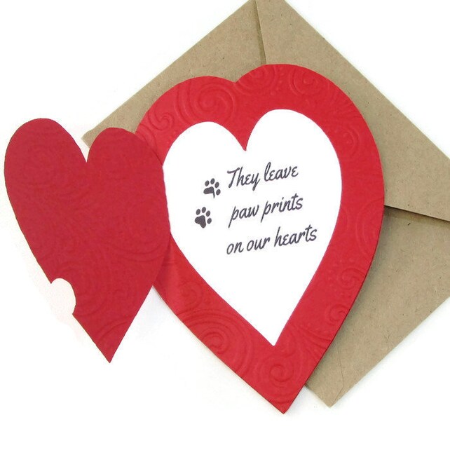 dog sympathy card cat sympathy card they leave paw prints on our sympathy card pet loss