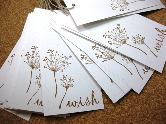 Wish Tree Tags, Eco Friendly Recycled Card Stock, Hemp Cording, Personalized Wish Cards