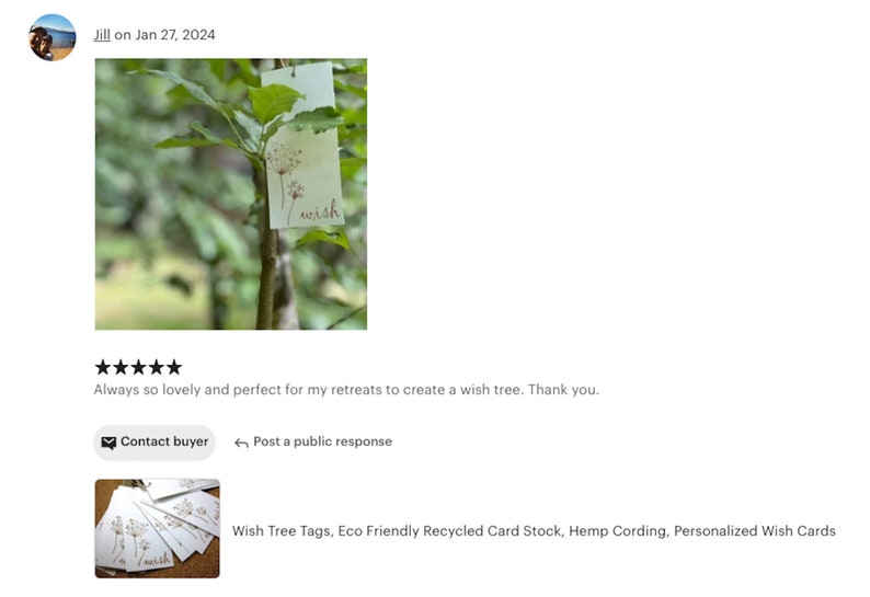 Wish Tree Tags, Eco Friendly Recycled Card Stock, Hemp Cording, Personalized Wish Cards image 3