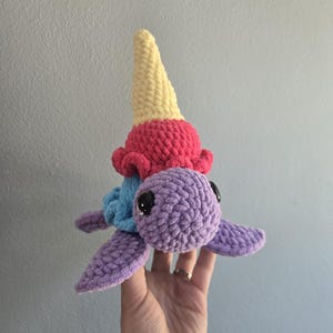 Ice Cream Turtle Crochet Plushie