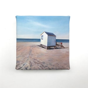 beach hut on stilts at the beach mini canvas print