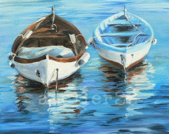 giclee art print of 2 rowboats