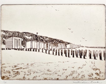 original etching and aquatint of the Dutch coast: Oostkappelle