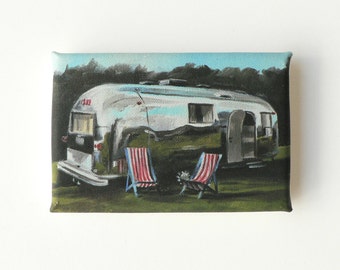 mini canvas print of a caravan - airstream trailer