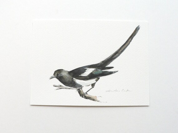 Giclee Imprimer De Lencre Et Laquarelle Dune Pie