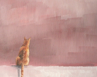 Tirage d’art Giclée d’un chat gingembre curieux