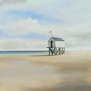 giclee print of a beach house