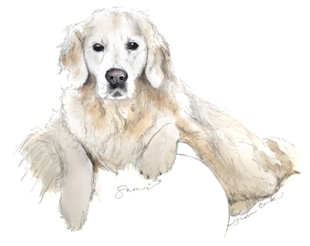 Pintura de acuarela original personalizada de tu mascota.