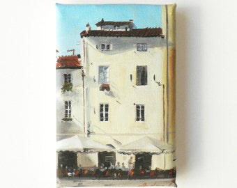 mini canvas print of Italian houses