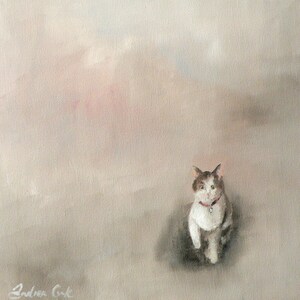 curious cat: giclee art print of a painting