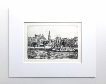 Etching and aquatint of Middelburg, Netherlands.