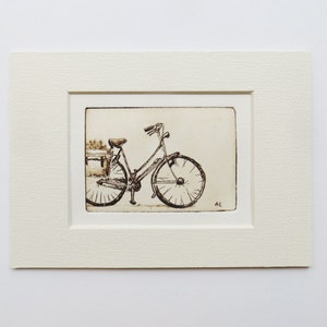original etching of a bicycle image 2
