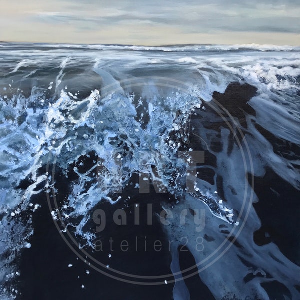 giclee art print: 'dive in' wave painting