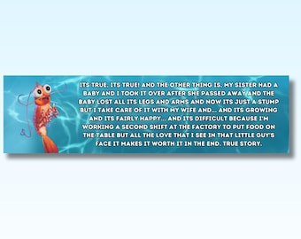 Shrimp from Shark Tale Sticker l Funny Meme Vinyl Decal, Unhinged Bumper Sticker, Car Lover Gift, Waterproof, Water-Resistant