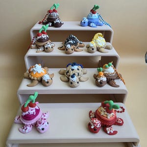 Flexibel blåbär citron maräng pumpa chokladkaka muffin havssköldpadda nyckelring, söt 3D-väskberlock, kawaii matsmycken