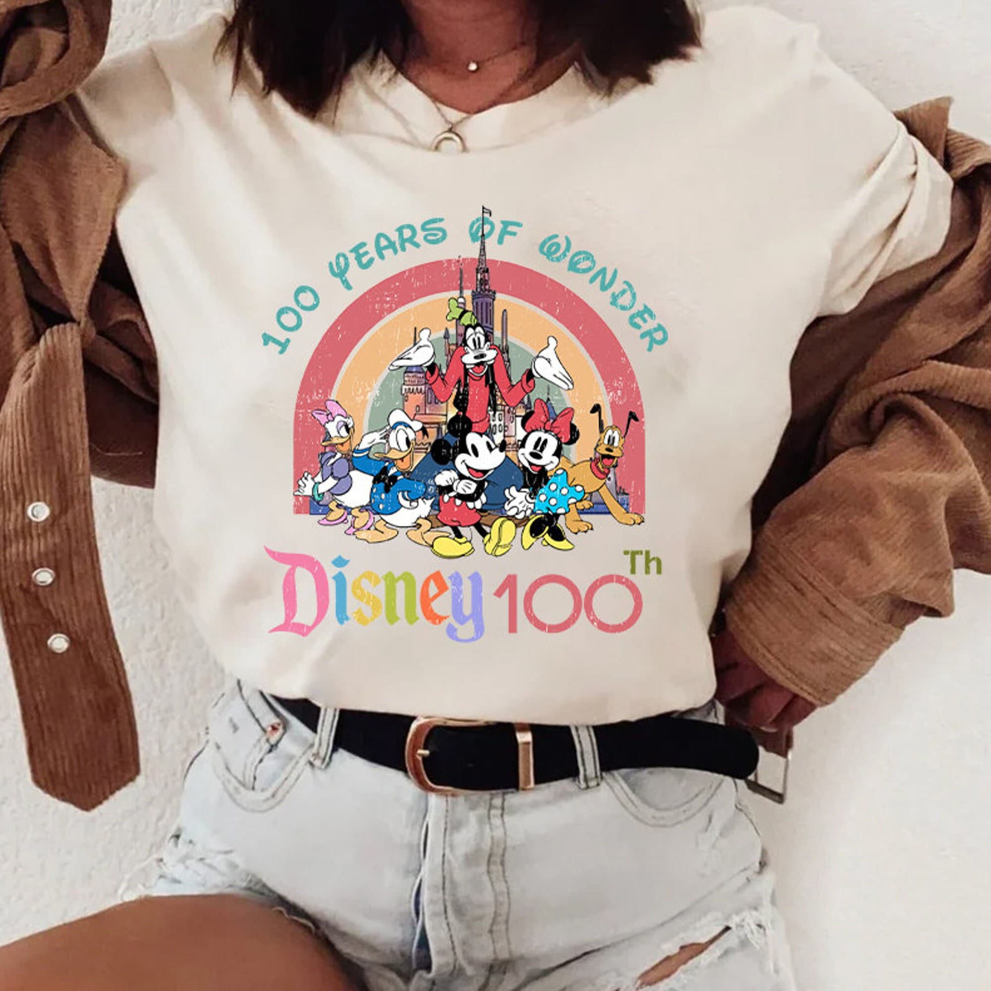 Disney Rainbow Vintage Shirt, Disney 100th Anniversary Shirt