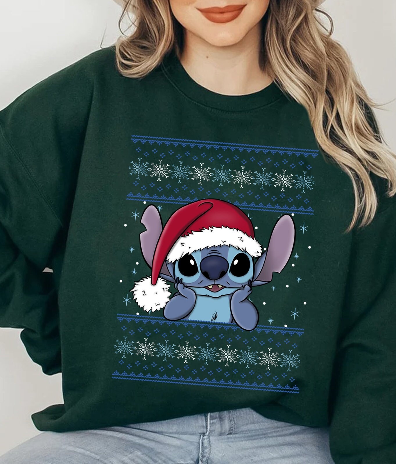 Discover Stitch Ugly Sweatshirt, Stitch Santa Sweatshirt, Lilo And Stitch Cartoons Sweatshirt