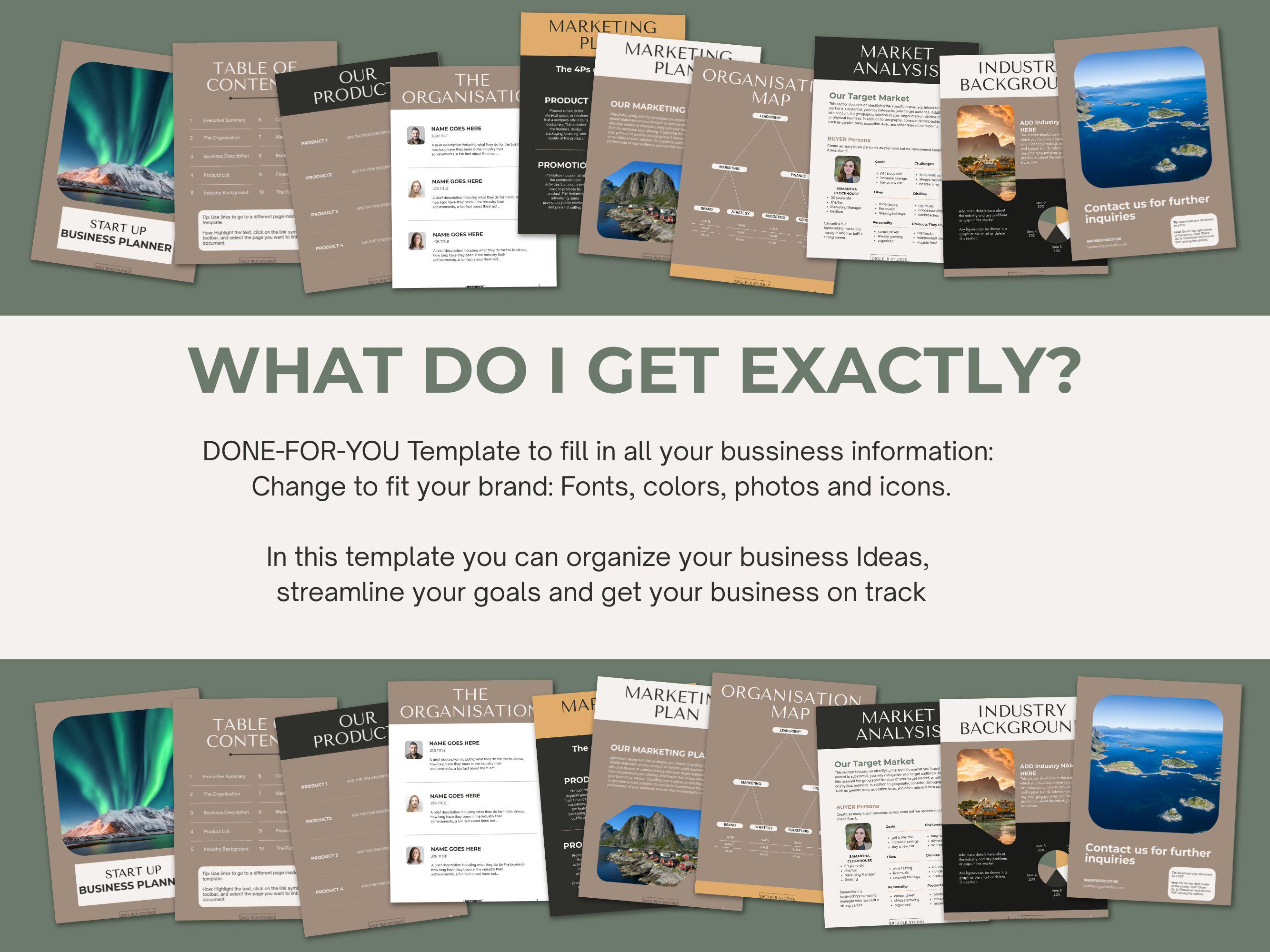 Canva Business Planner Template for Entrerpreneurs With MRR and PLR Resell Rights, Editable Business Planner Canva Template, Exclusive bonus - Thumbnail 4